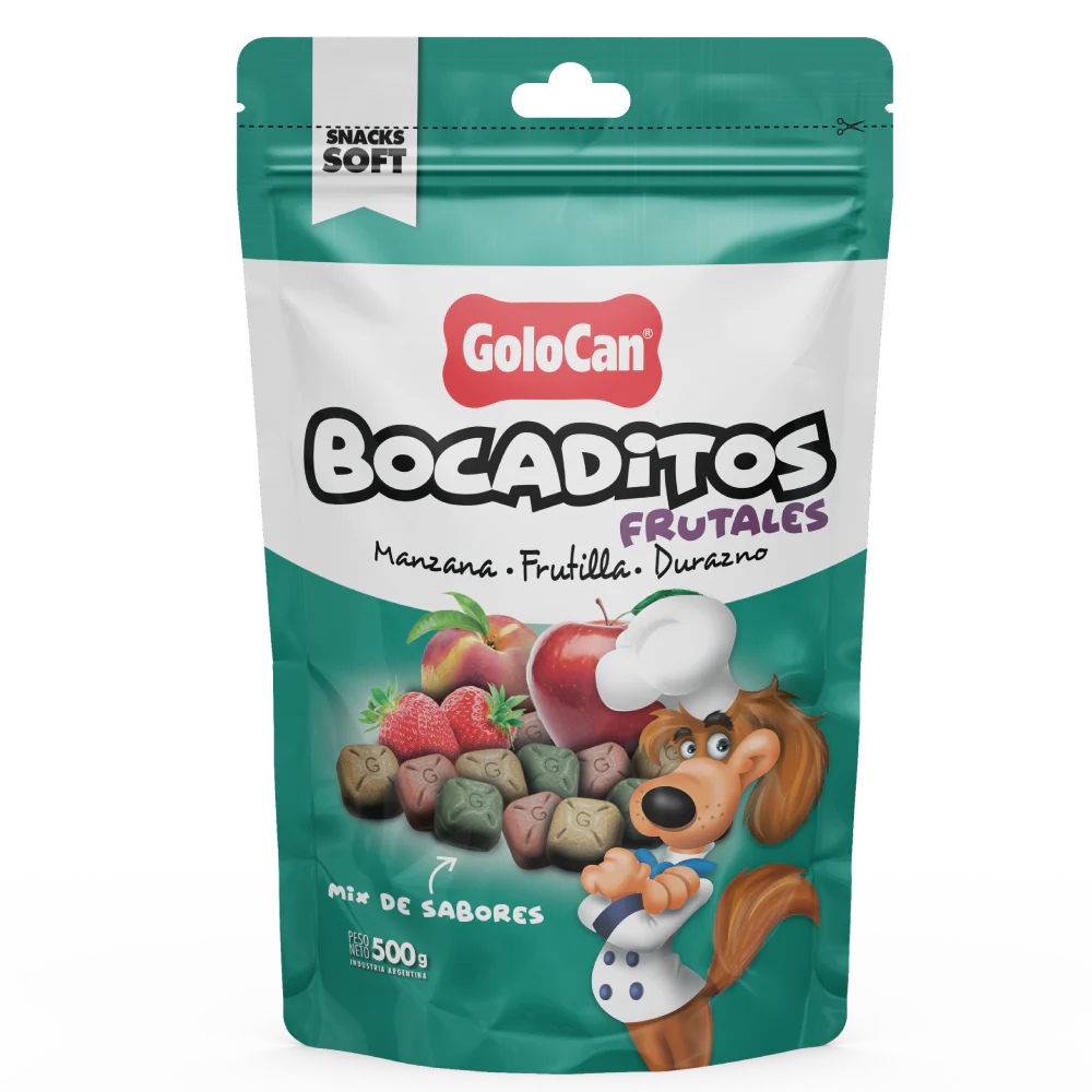 Bocaditos Frutales Perro Golocan Manzana Frutilla Durazno